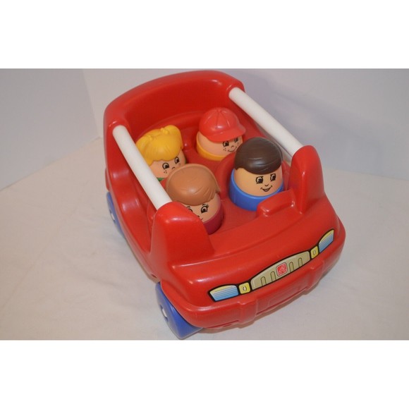 VINTAGE Step 2 Chunky People PUSH ALONG Big Family Red Car COMPLETE RARE - Picture 1 of 16